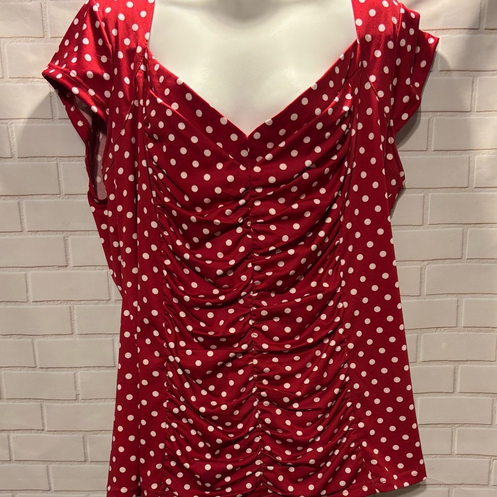 Retro Chic Red Polka Dot Blouse
